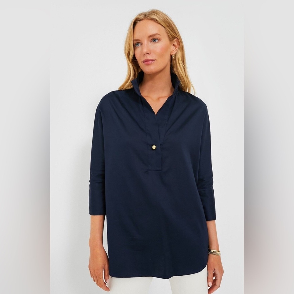 Tuckernuck Navy Popover Tunic Top